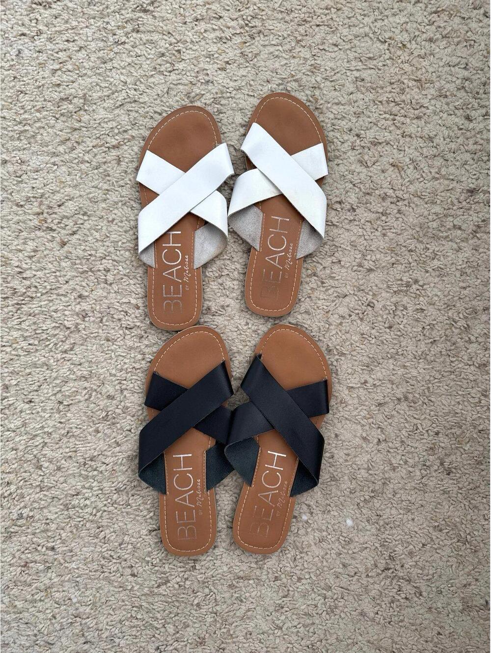 Coconuts by Matisse Sandals Slipper White Black 7 leather